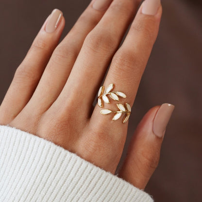 Gold Leaf Motif Ring by Rose & Oliver - product image 5